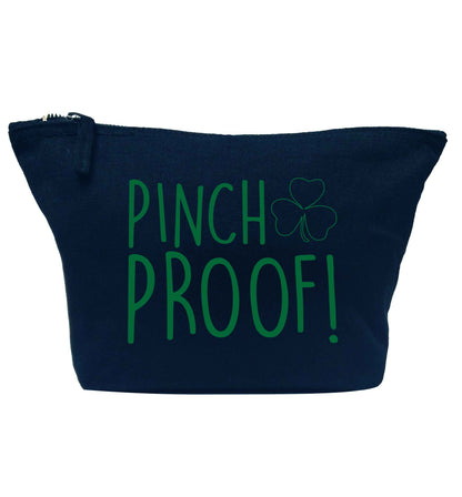 Pinch Proof navy makeup bag