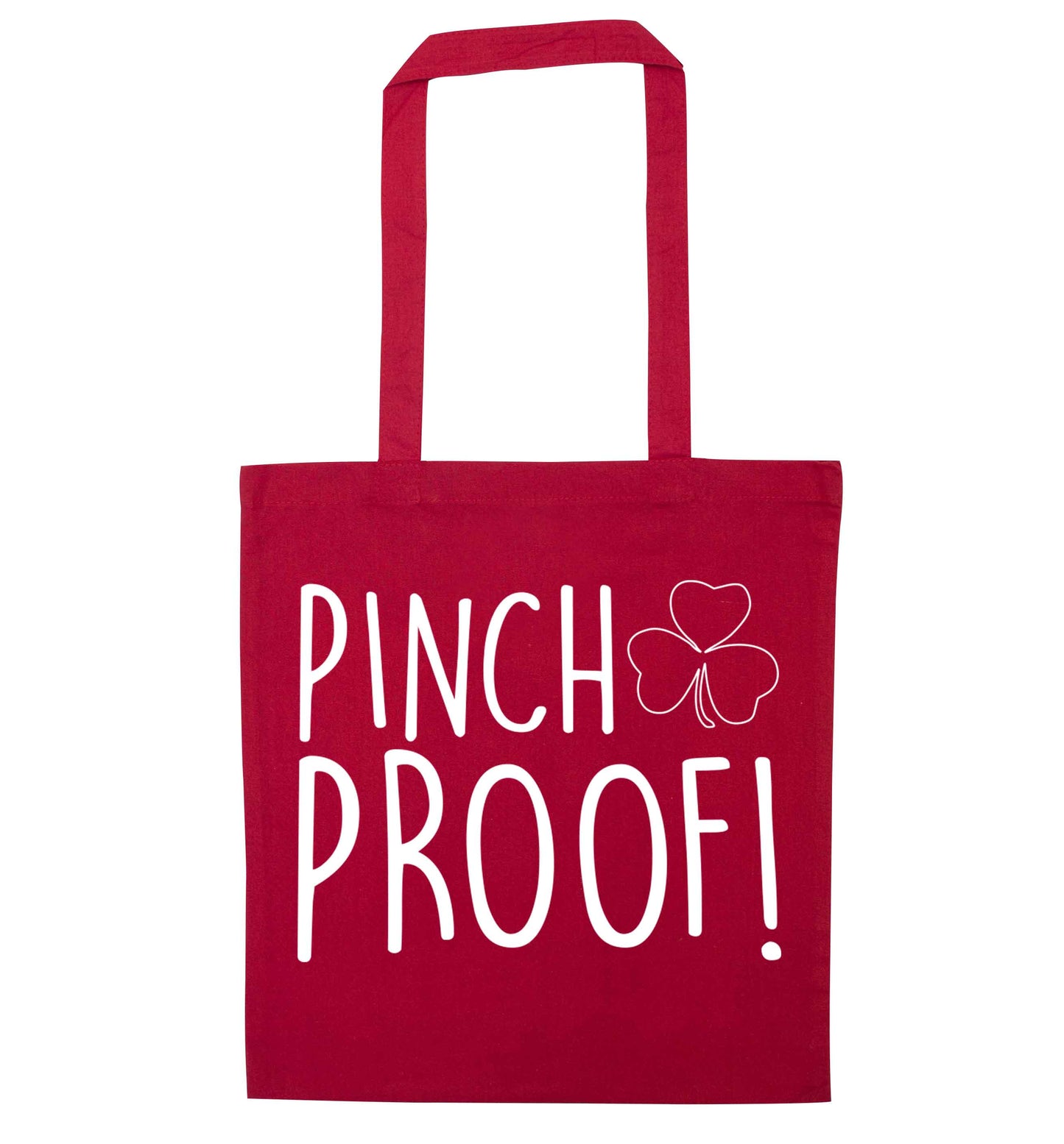 Pinch Proof red tote bag