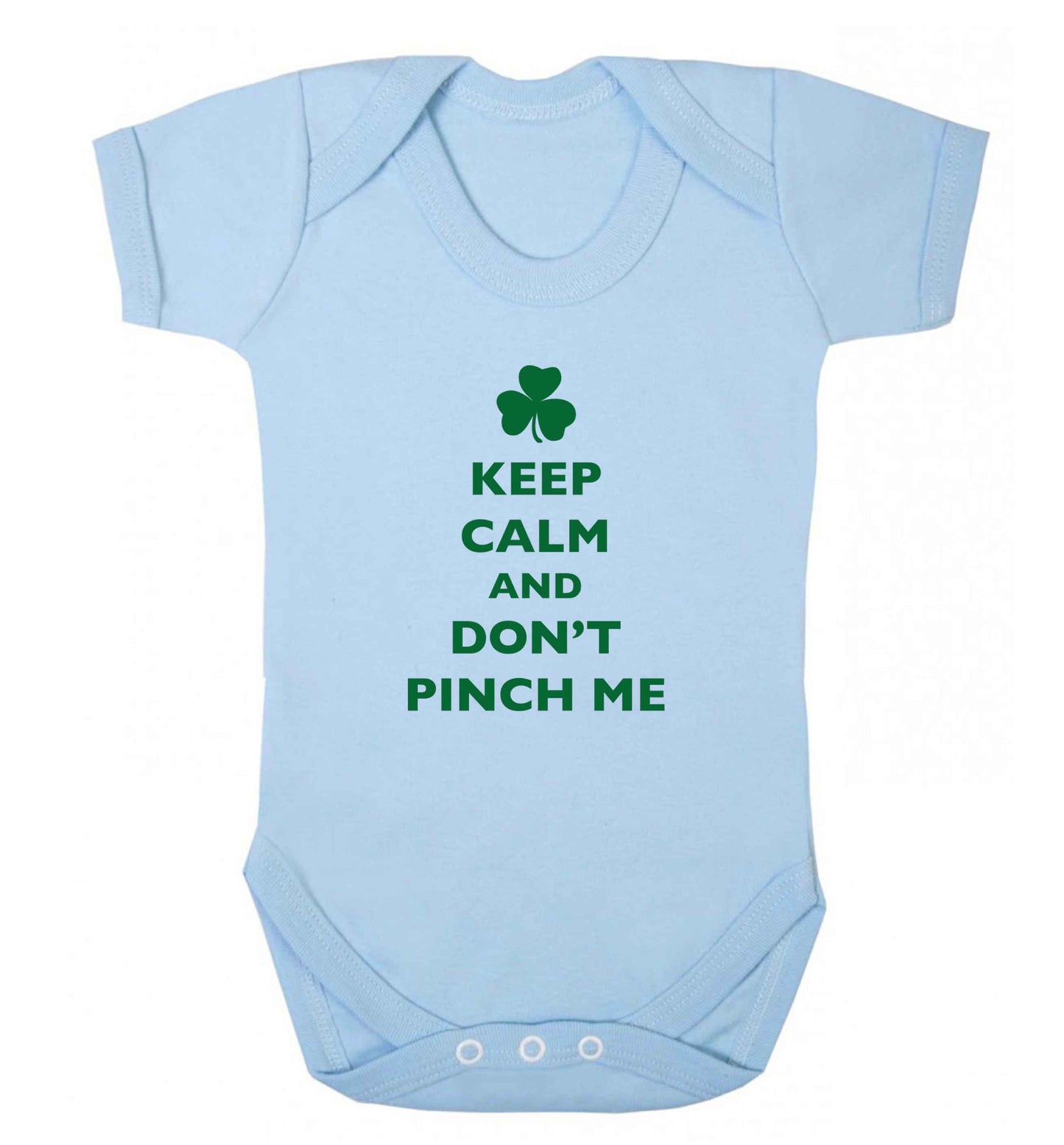 Keep calm and don't pinch me baby vest pale blue 18-24 months