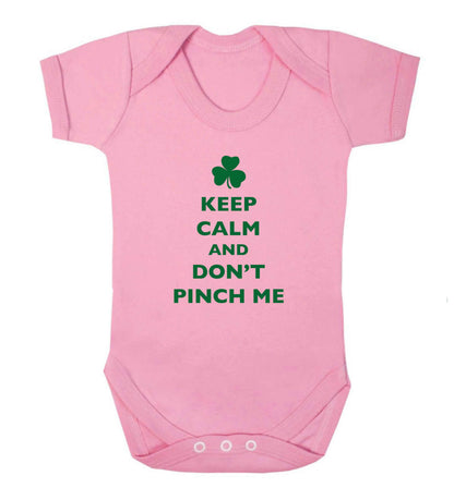 Keep calm and don't pinch me baby vest pale pink 18-24 months
