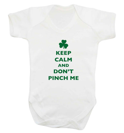 Keep calm and don't pinch me baby vest white 18-24 months