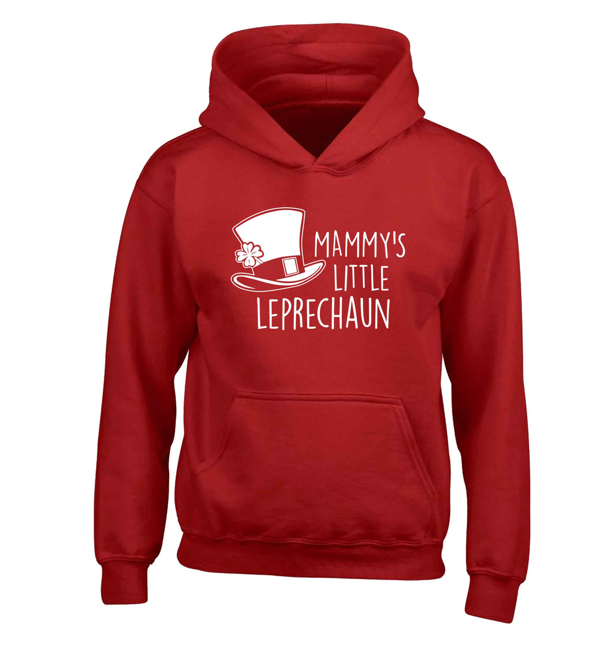 Mammy's little leprechaun children's red hoodie 12-13 Years