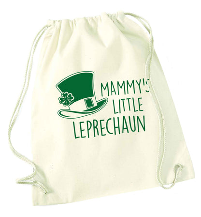 Mammy's little leprechaun natural drawstring bag