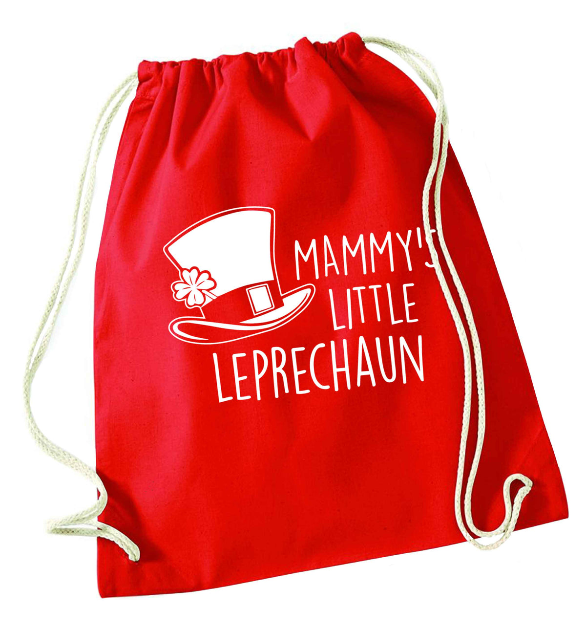 Mammy's little leprechaun red drawstring bag 