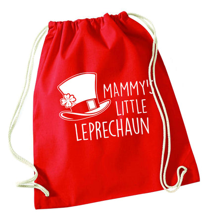 Mammy's little leprechaun red drawstring bag 