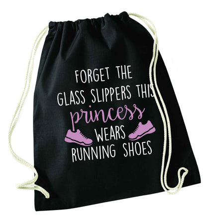 Forget the glass slippers this princess wears running shoes black drawstring bag