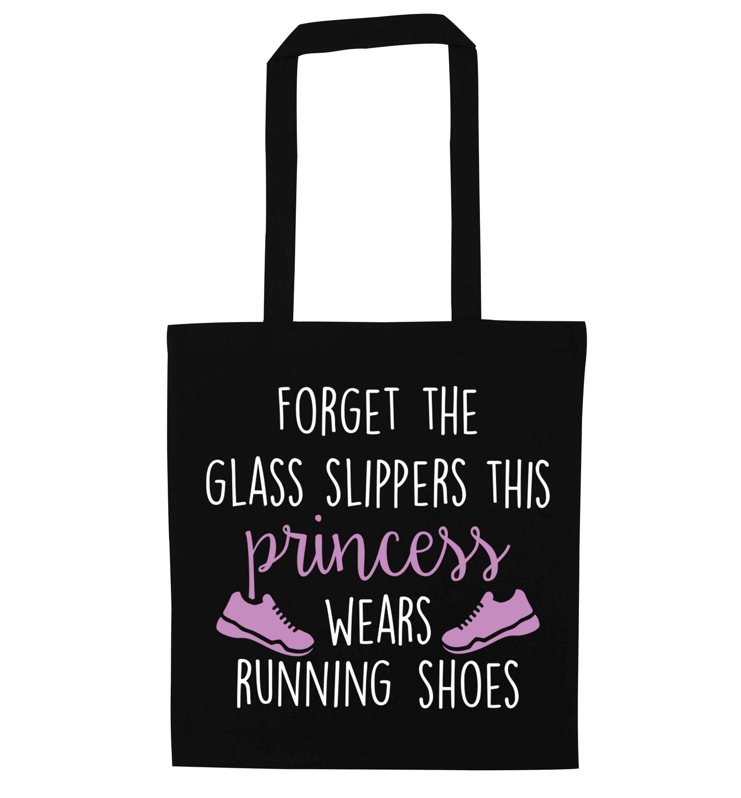 Forget the glass slippers this princess wears running shoes black tote bag