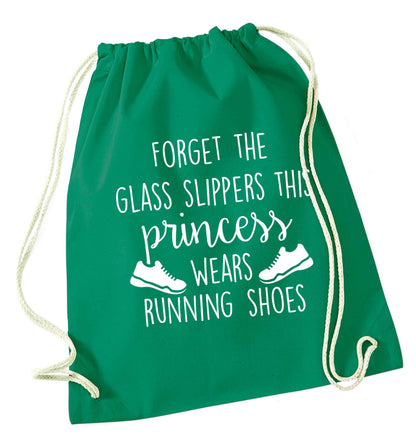 Forget the glass slippers this princess wears running shoes green drawstring bag
