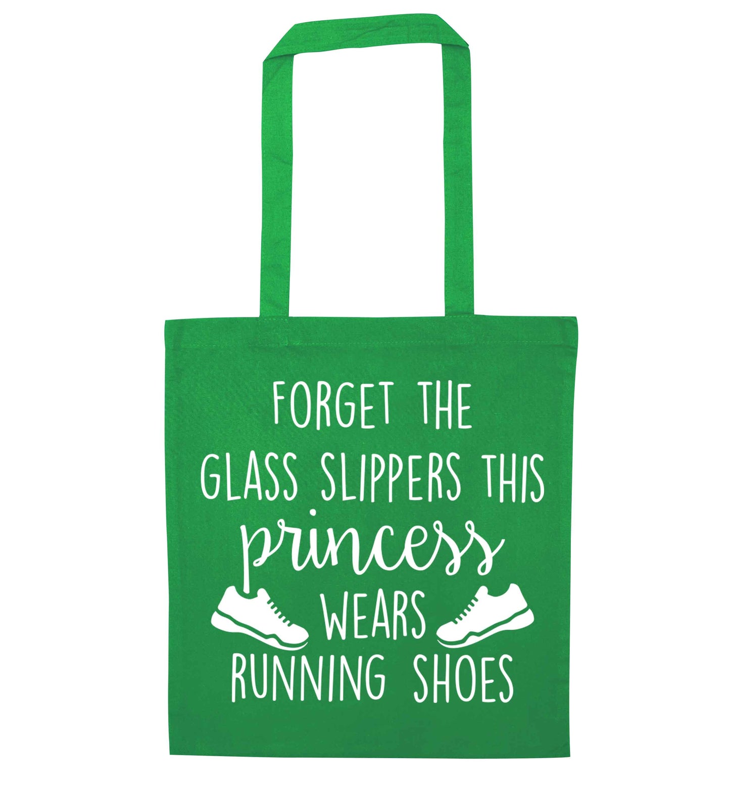 Forget the glass slippers this princess wears running shoes green tote bag