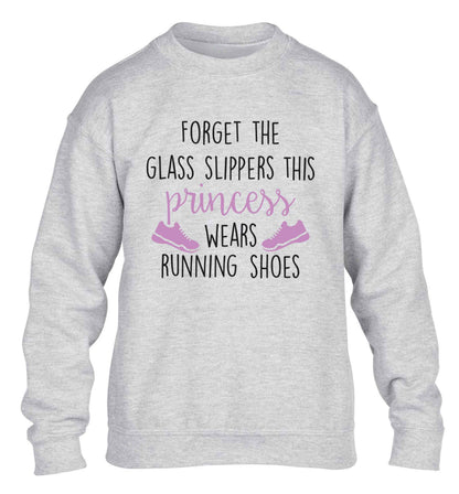 Forget the glass slippers this princess wears running shoes children's grey sweater 12-13 Years