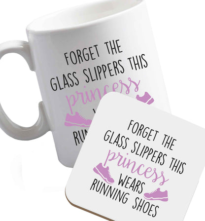 10 oz Favourite Type Pan Pancake ceramic mug and coaster set right handed