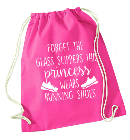 Forget the glass slippers this princess wears running shoes pink drawstring bag