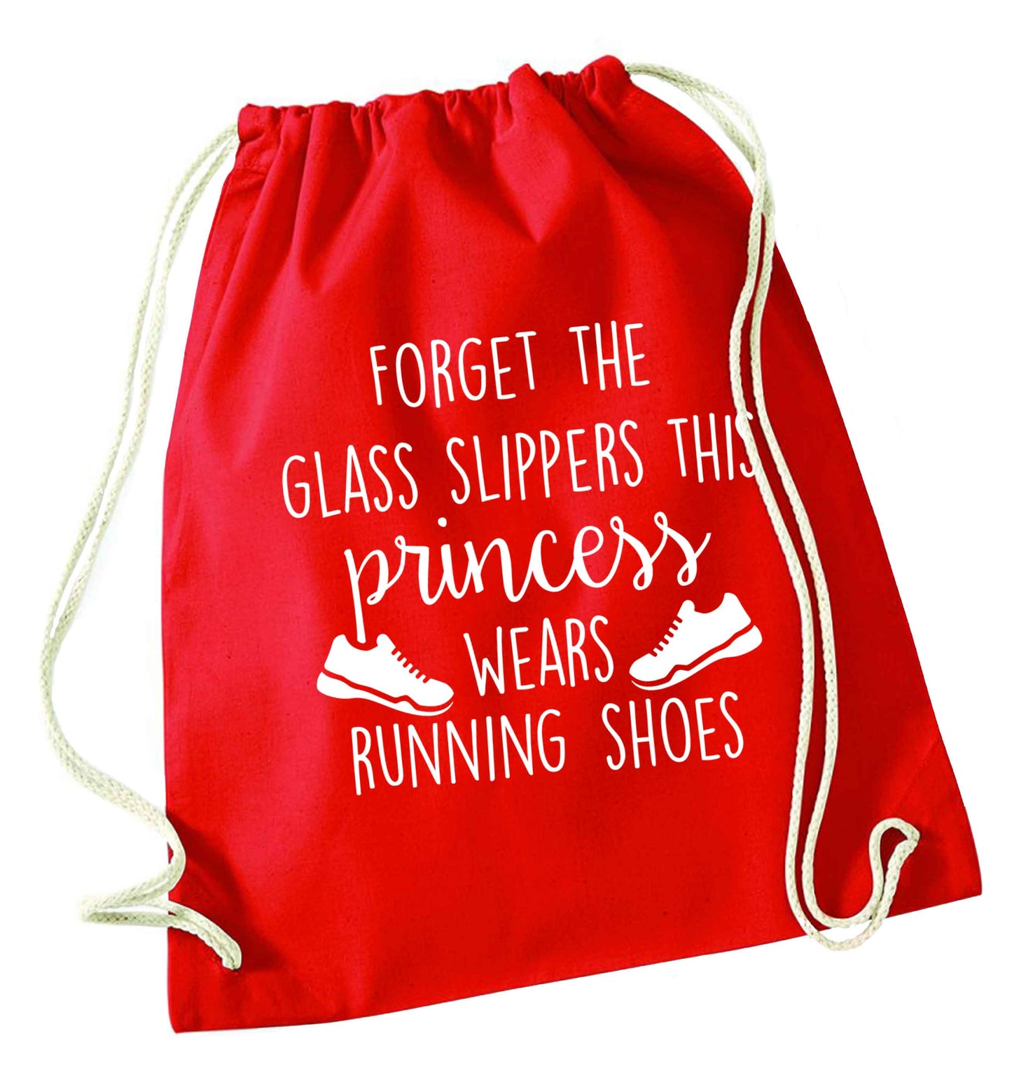 Forget the glass slippers this princess wears running shoes red drawstring bag 