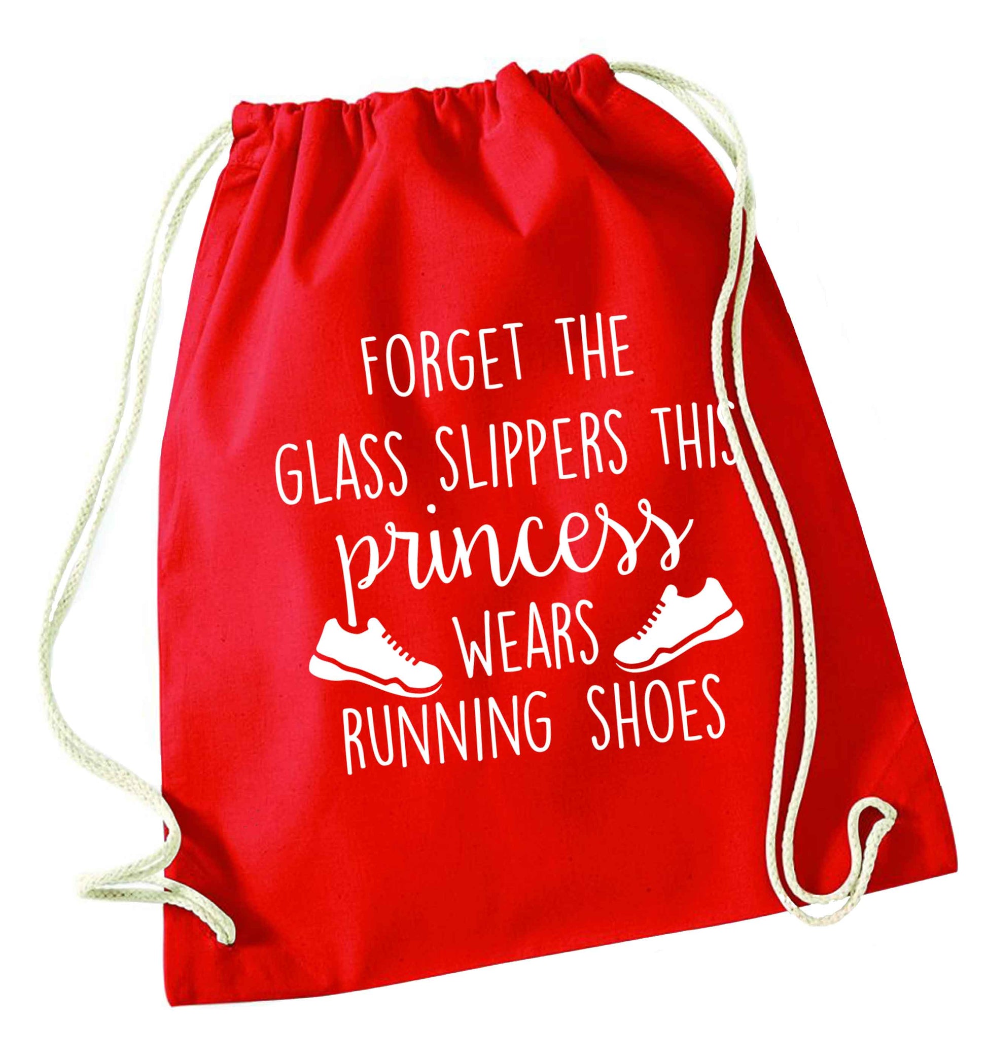 Forget the glass slippers this princess wears running shoes red drawstring bag 