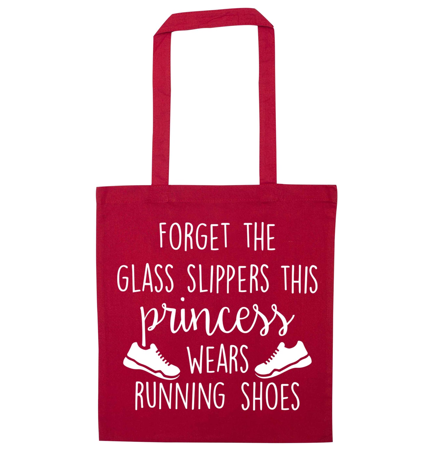 Forget the glass slippers this princess wears running shoes red tote bag