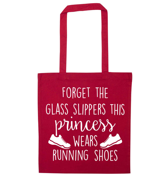 Forget the glass slippers this princess wears running shoes red tote bag