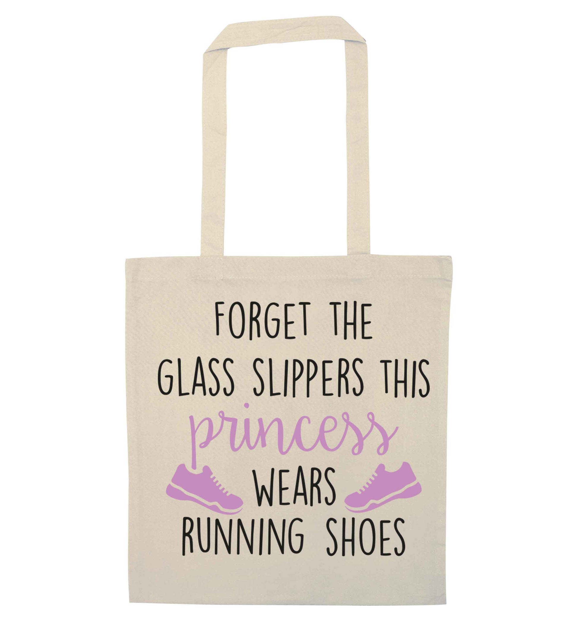 Forget the glass slippers this princess wears running shoes natural tote bag