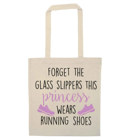 Forget the glass slippers this princess wears running shoes natural tote bag