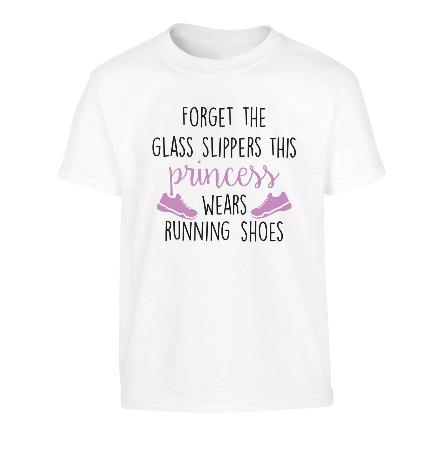 Forget the glass slippers this princess wears running shoes Children's white Tshirt 12-13 Years