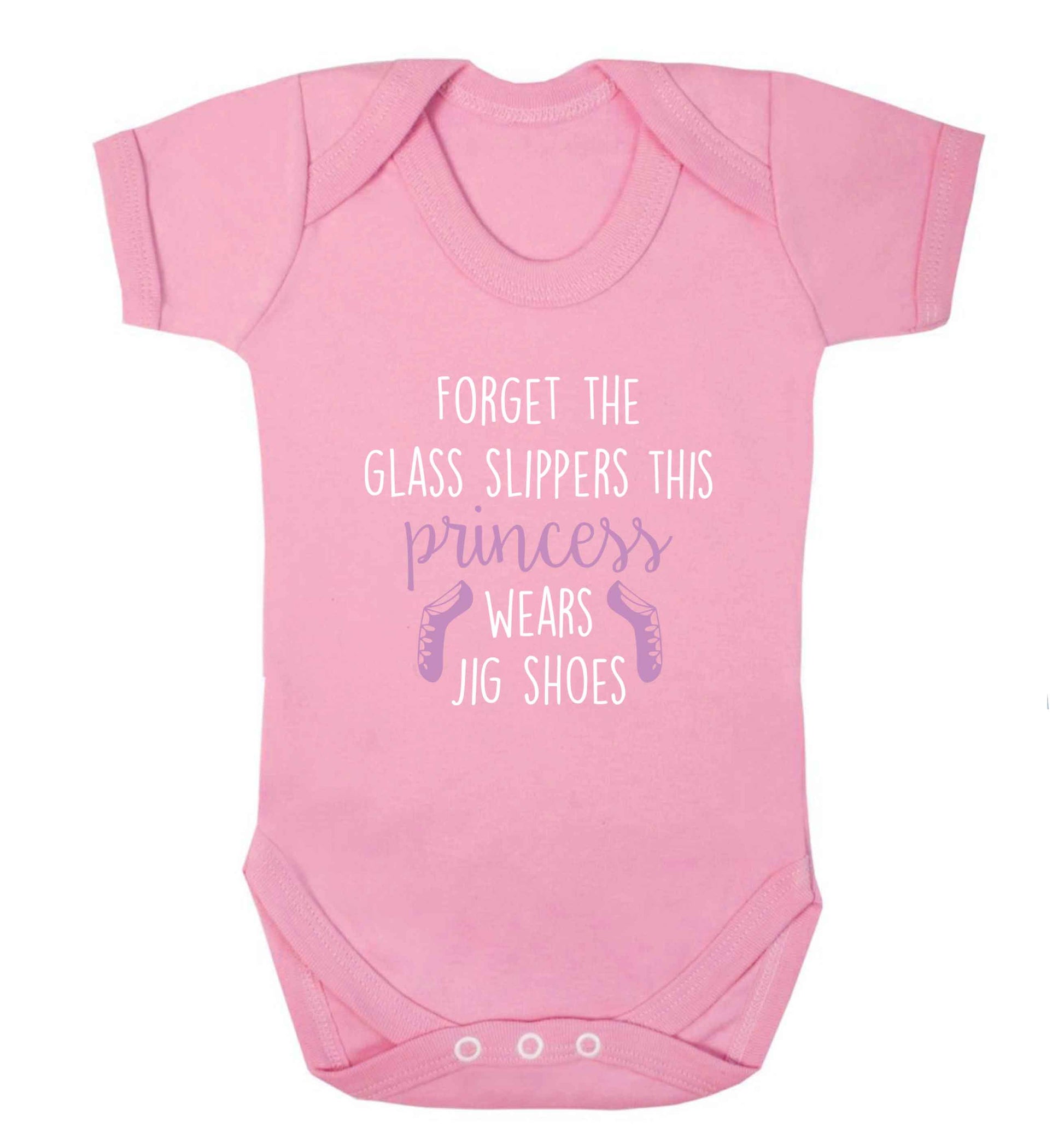 This princess wears jig shoes baby vest pale pink 18-24 months