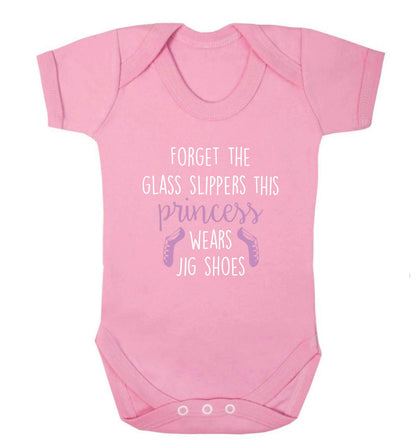 This princess wears jig shoes baby vest pale pink 18-24 months