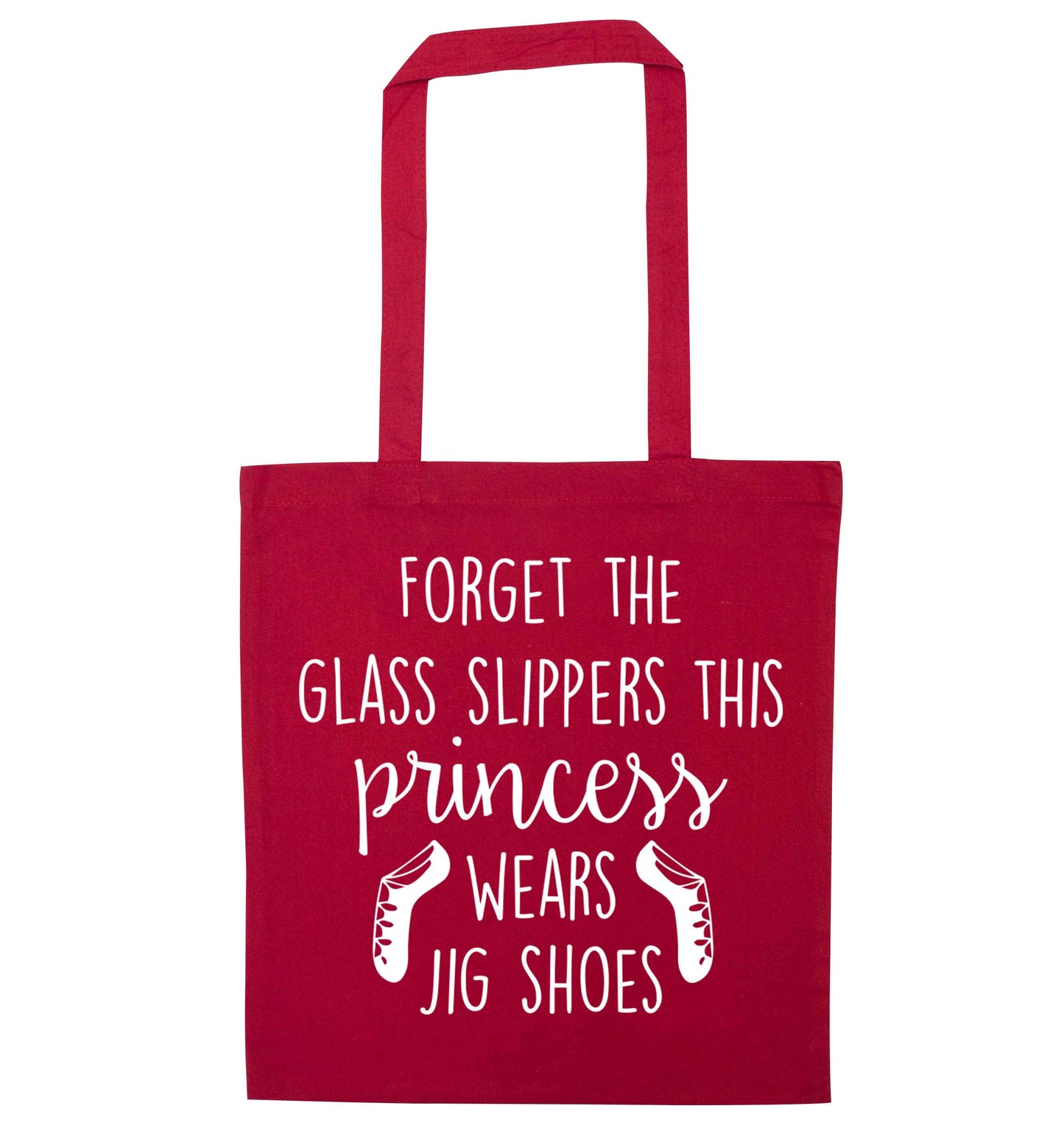 This princess wears jig shoes red tote bag