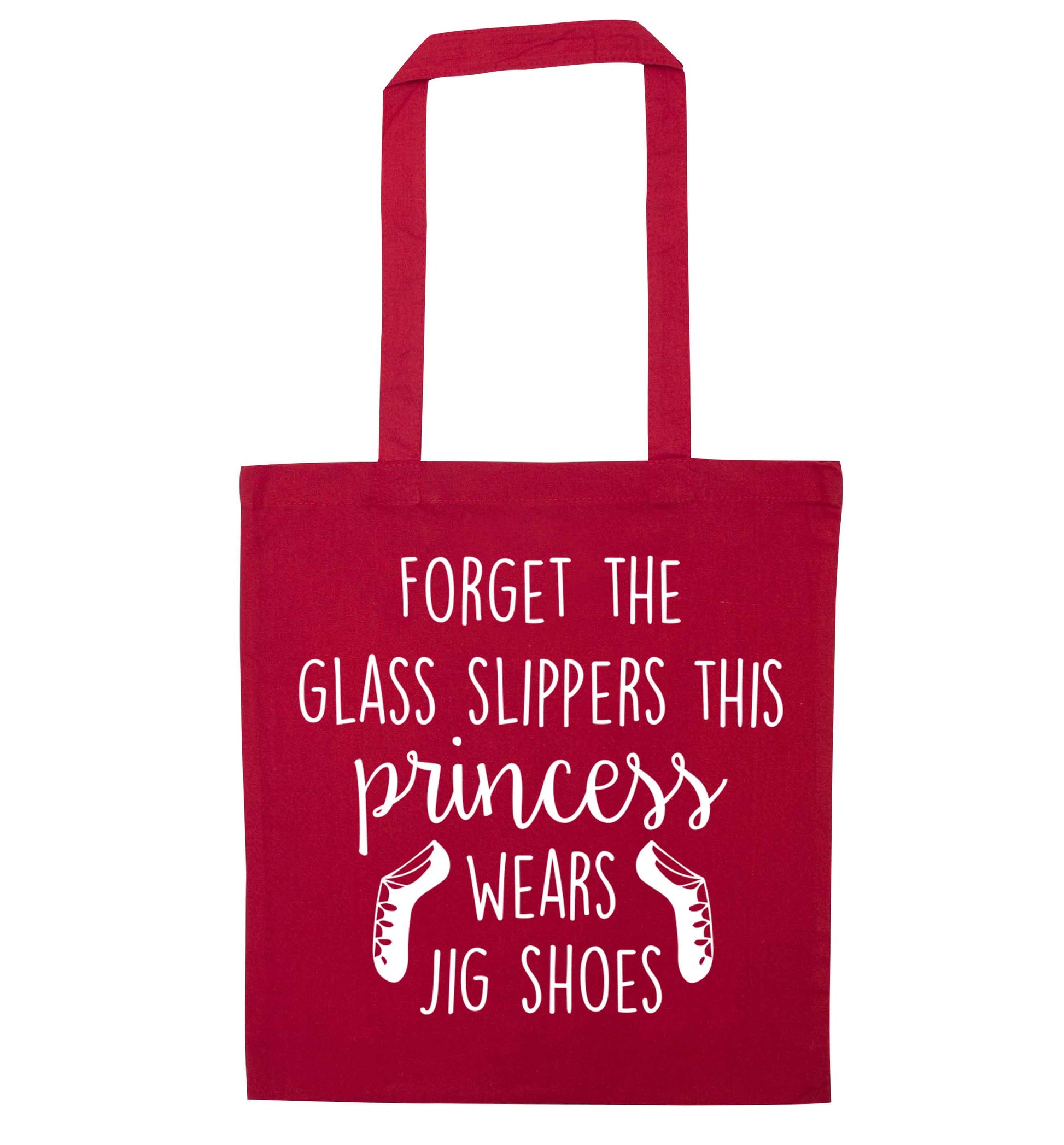 This princess wears jig shoes red tote bag