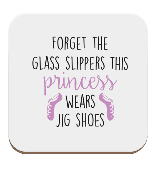 This princess wears jig shoes set of four coasters