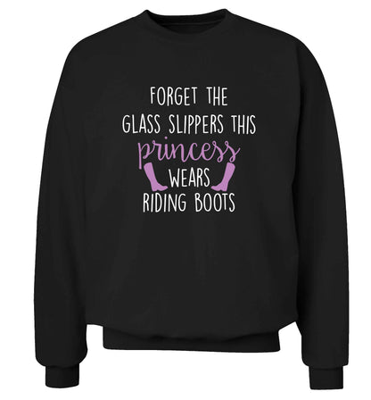 Forget the glass slippers this princess wears riding boots adult's unisex black sweater 2XL