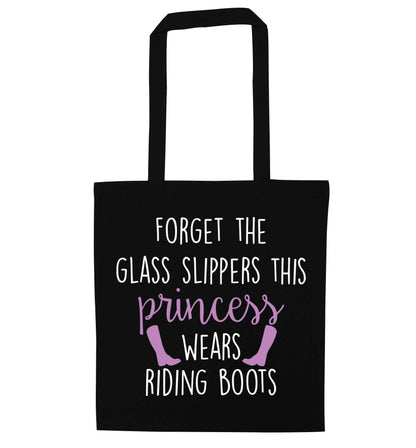 Forget the glass slippers this princess wears riding boots black tote bag