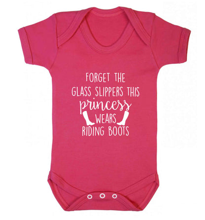 Forget the glass slippers this princess wears riding boots baby vest dark pink 18-24 months