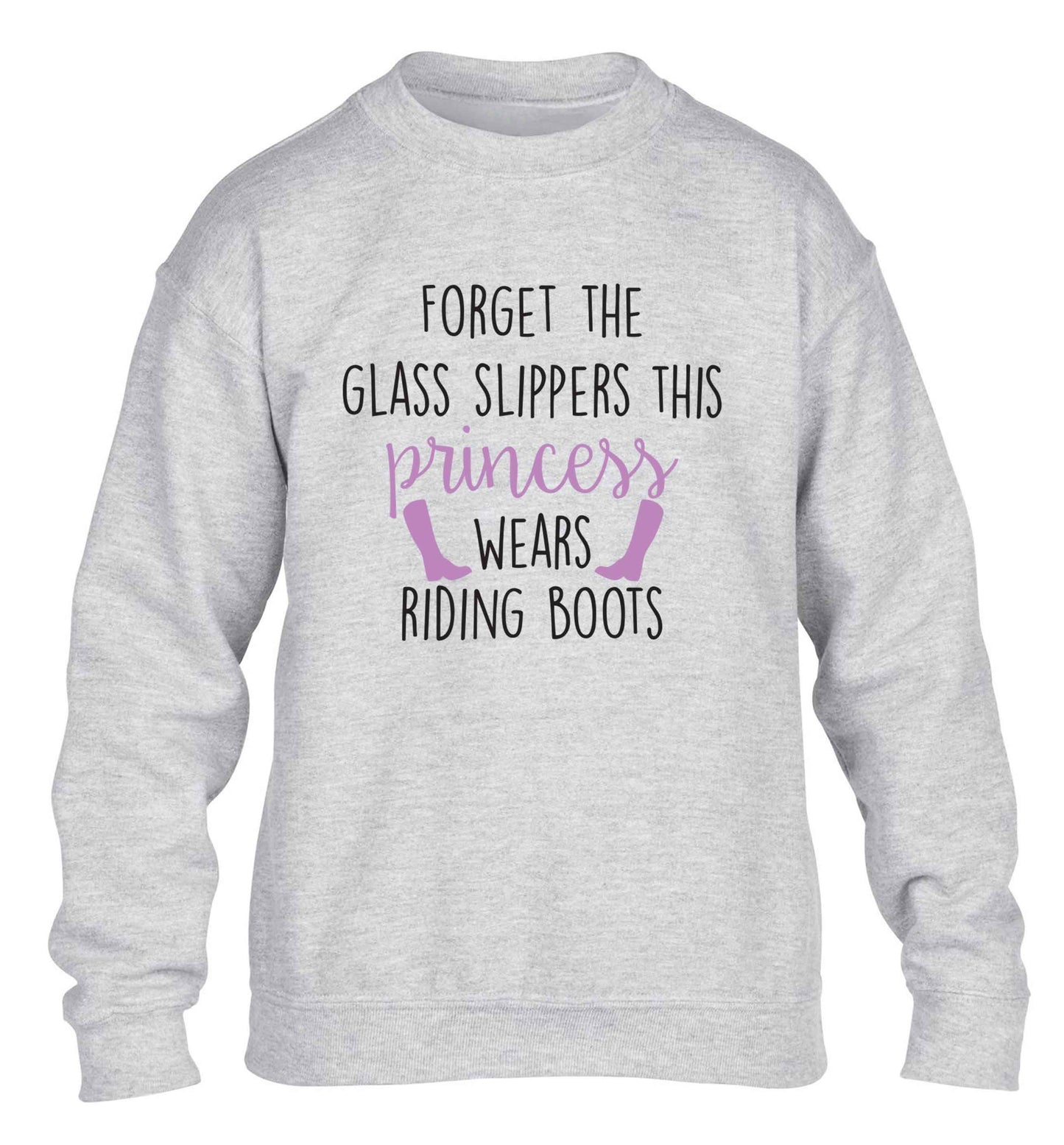 Forget the glass slippers this princess wears riding boots children's grey sweater 12-13 Years