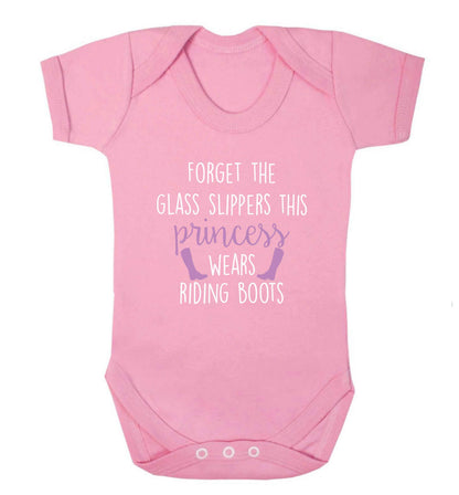 Forget the glass slippers this princess wears riding boots baby vest pale pink 18-24 months