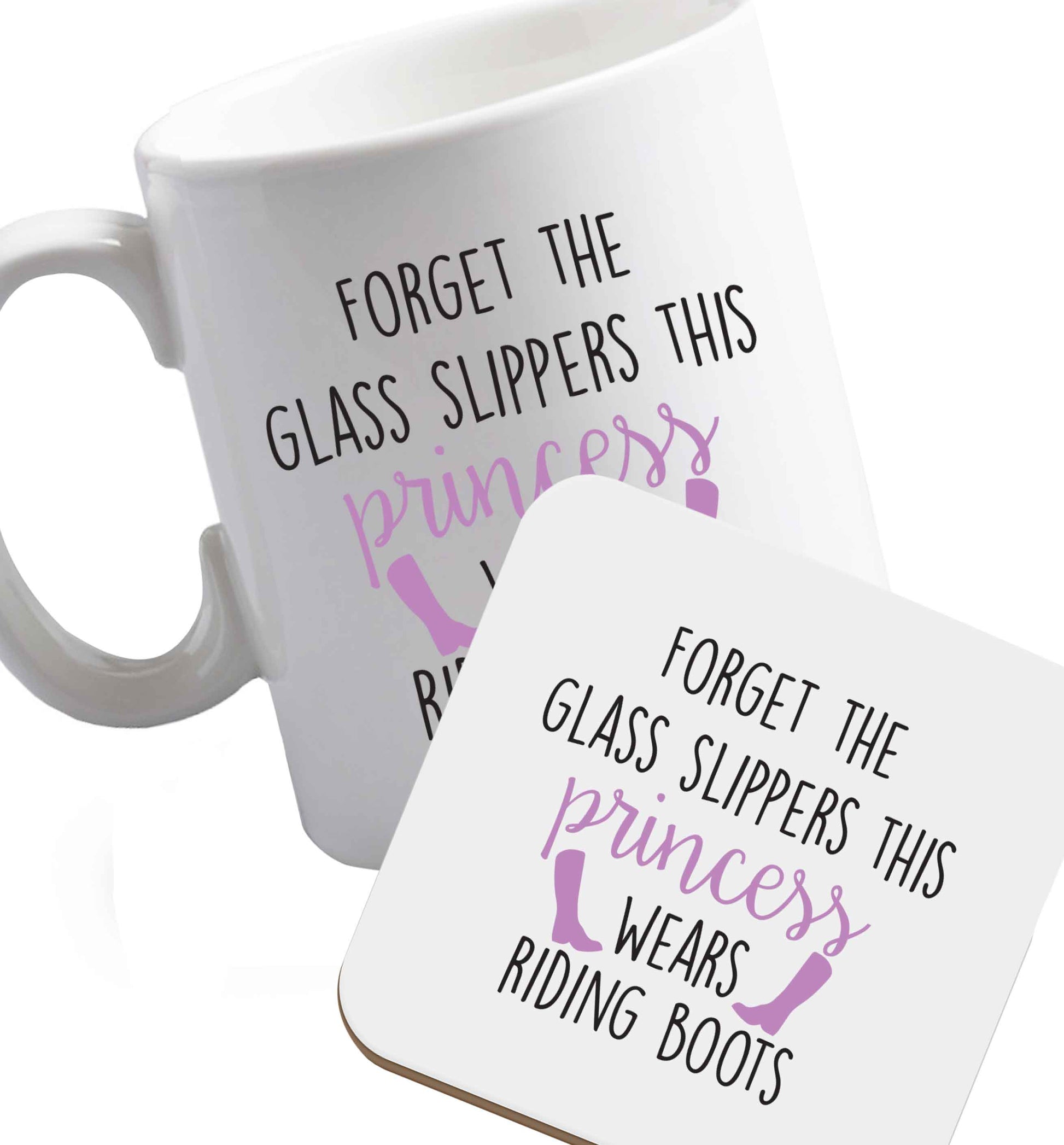 10 oz Favourite Type Pan Pancake ceramic mug and coaster set right handed