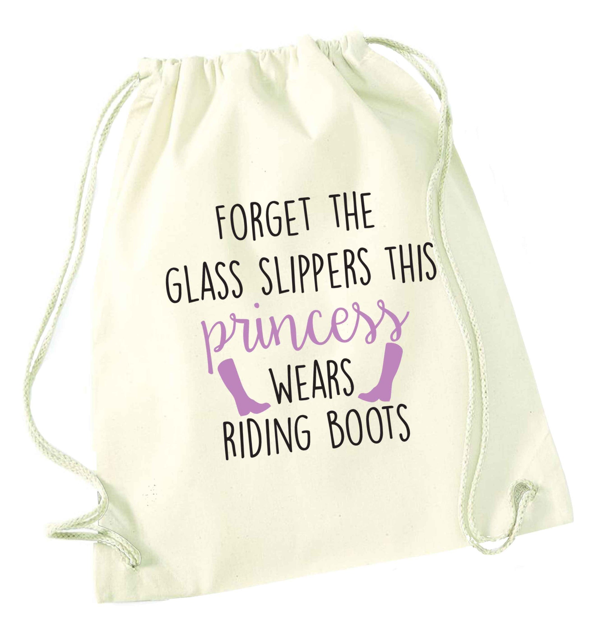 Forget the glass slippers this princess wears riding boots natural drawstring bag