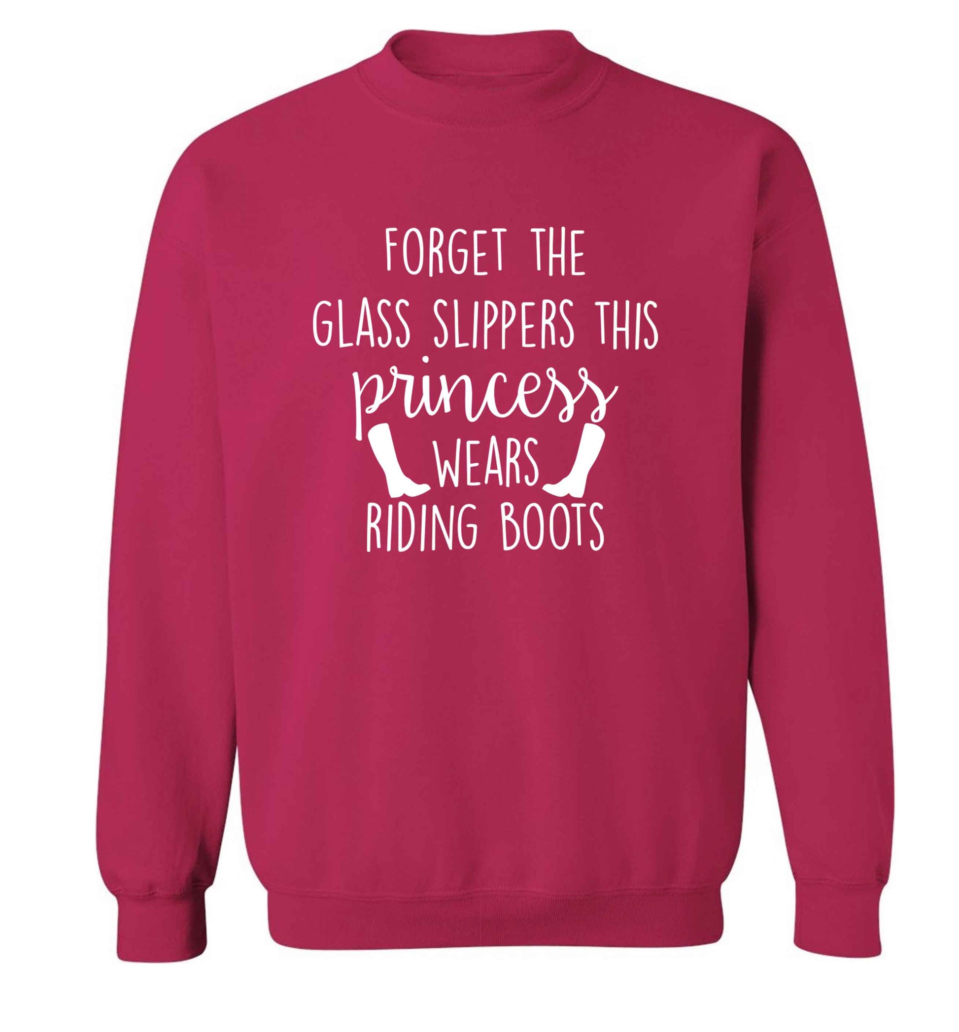 Forget the glass slippers this princess wears riding boots adult's unisex pink sweater 2XL