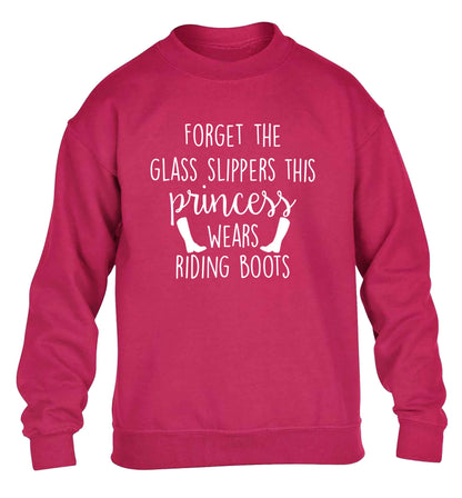 Forget the glass slippers this princess wears riding boots children's pink sweater 12-13 Years