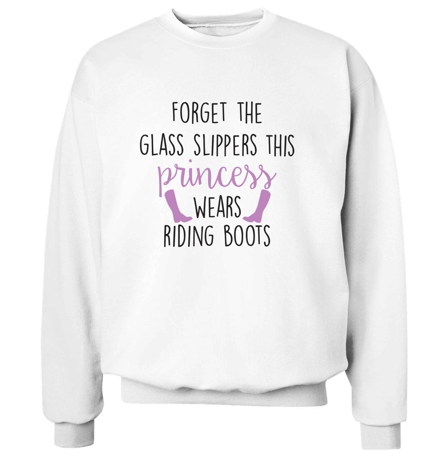 Forget the glass slippers this princess wears riding boots adult's unisex white sweater 2XL