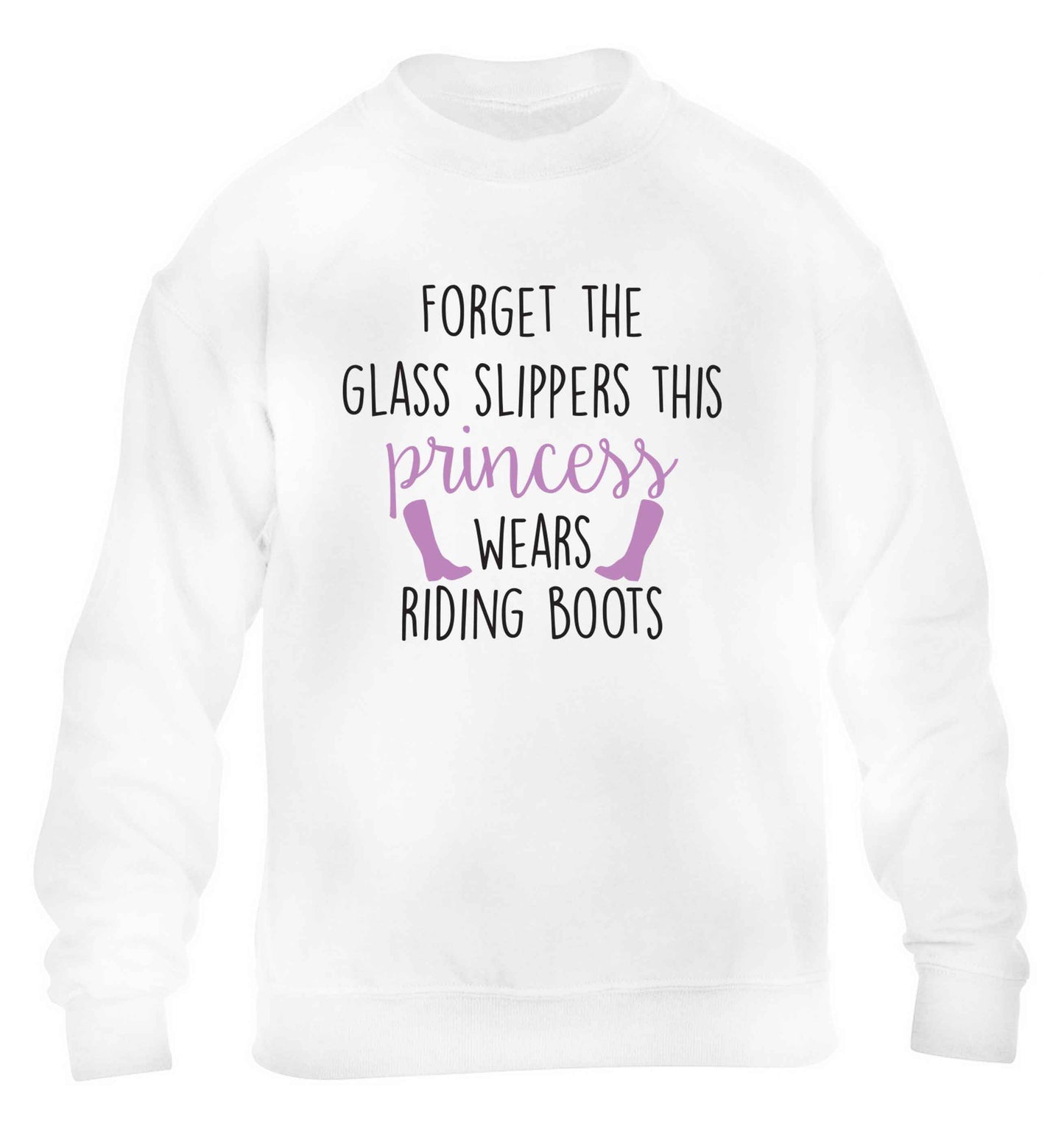 Forget the glass slippers this princess wears riding boots children's white sweater 12-13 Years