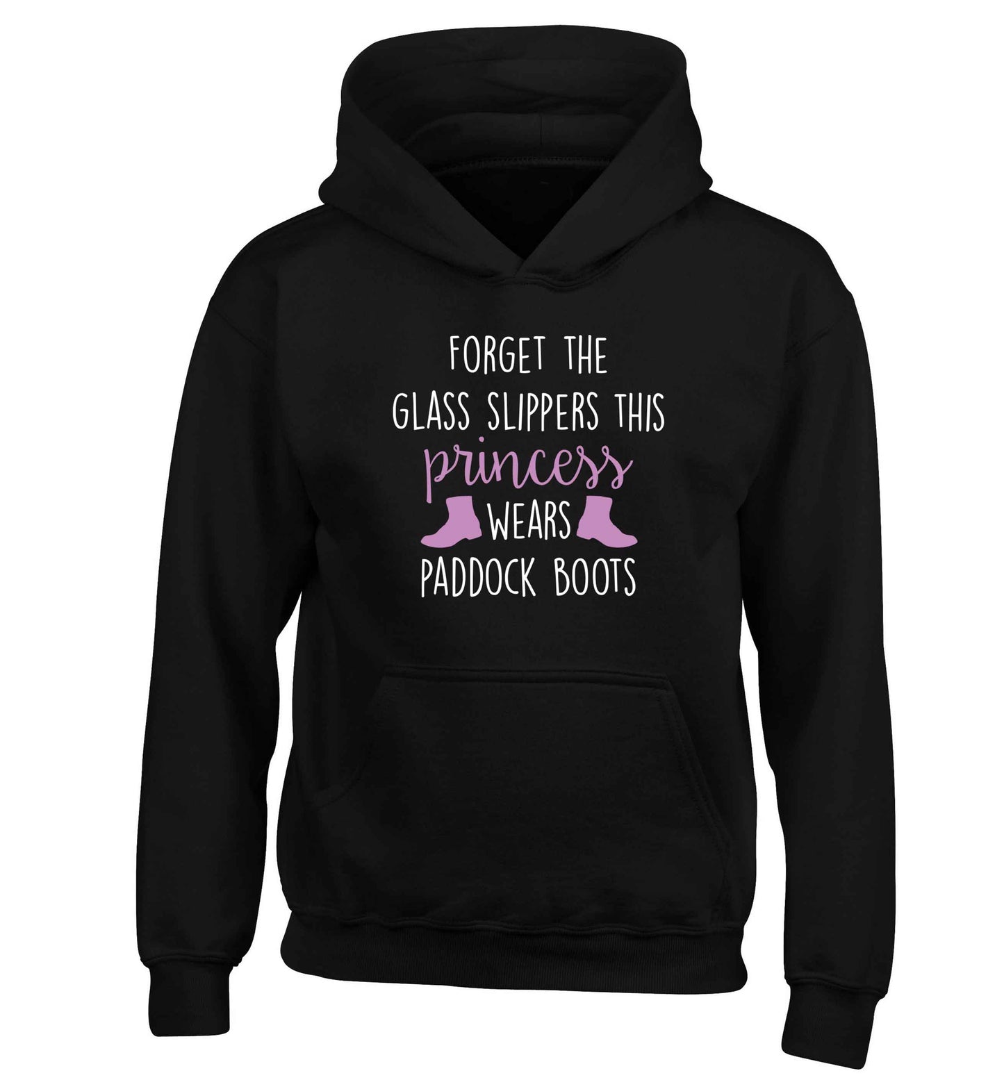 Forget the glass slippers this princess wears paddock boots children's black hoodie 12-13 Years