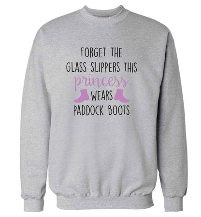 Forget the glass slippers this princess wears paddock boots adult's unisex grey sweater 2XL