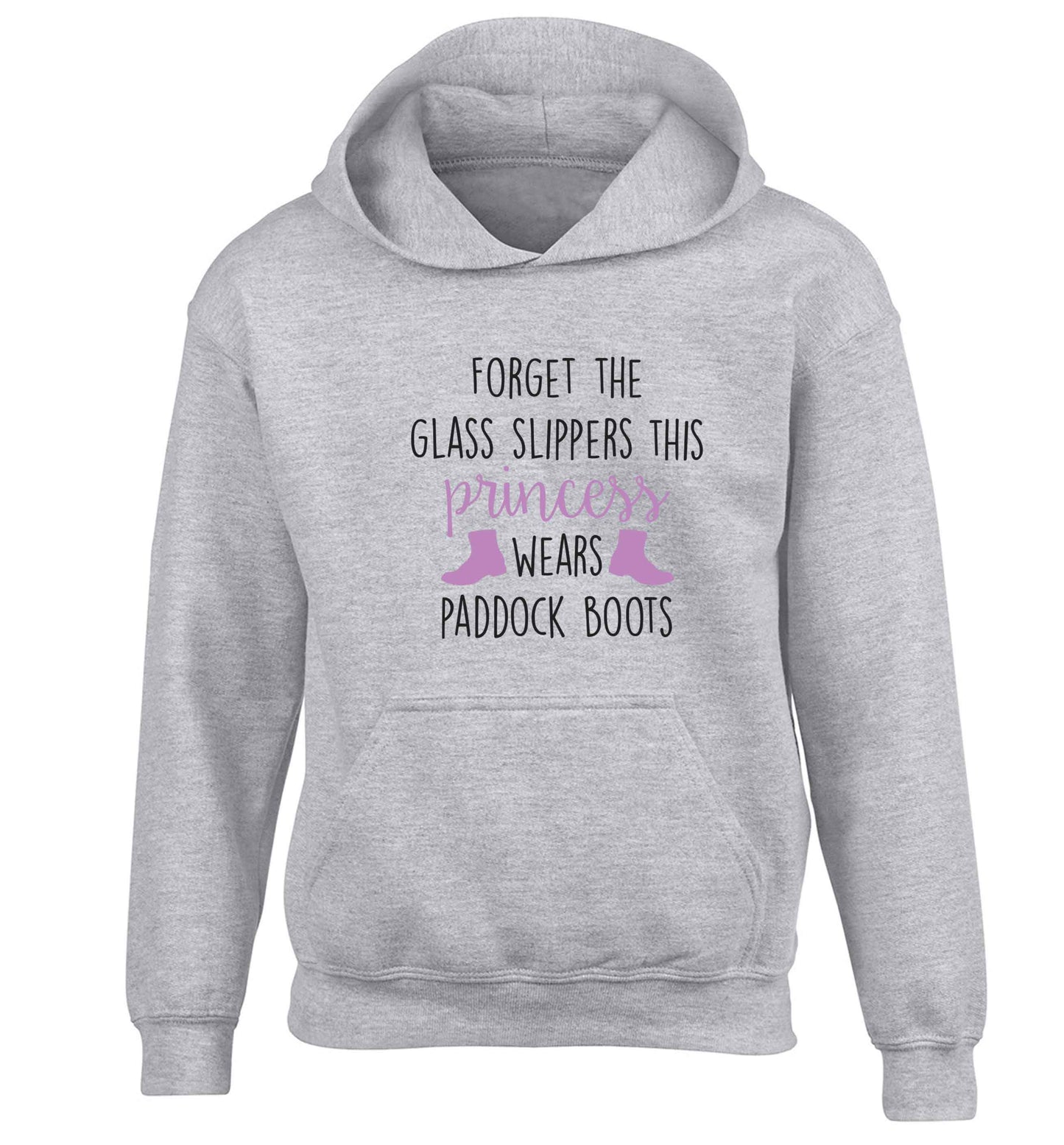 Forget the glass slippers this princess wears paddock boots children's grey hoodie 12-13 Years