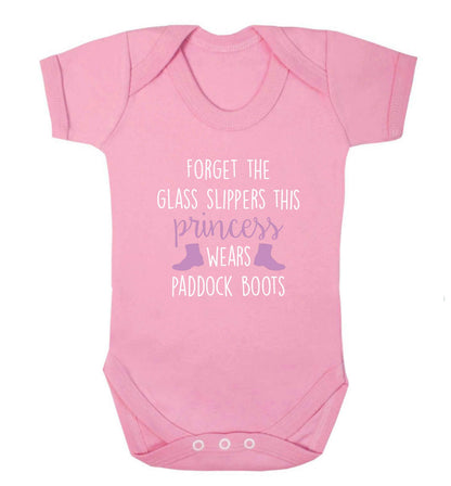 Forget the glass slippers this princess wears paddock boots baby vest pale pink 18-24 months
