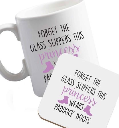 10 oz Favourite Type Pan Pancake ceramic mug and coaster set right handed