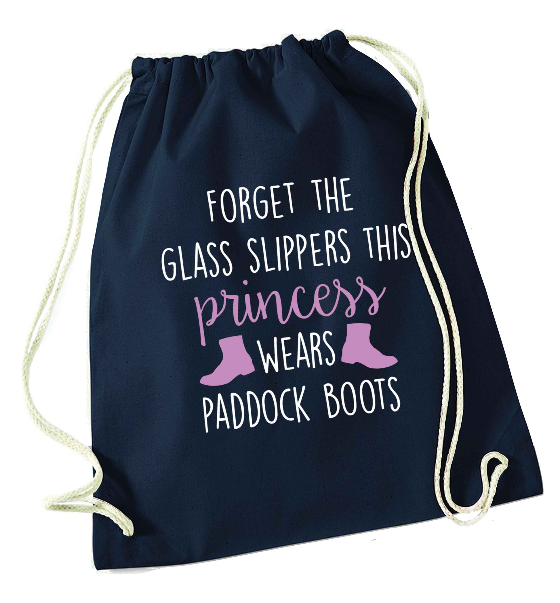Forget the glass slippers this princess wears paddock boots navy drawstring bag