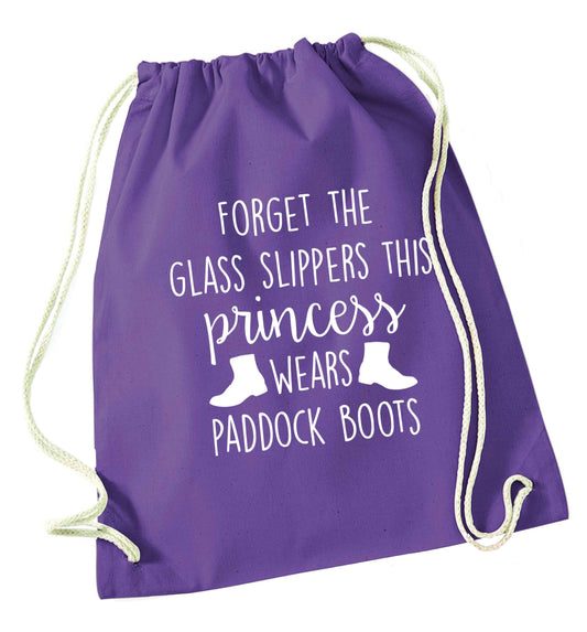Forget the glass slippers this princess wears paddock boots purple drawstring bag
