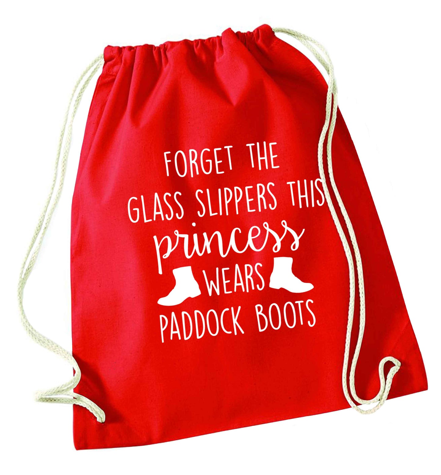 Forget the glass slippers this princess wears paddock boots red drawstring bag 