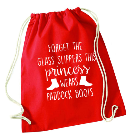 Forget the glass slippers this princess wears paddock boots red drawstring bag 