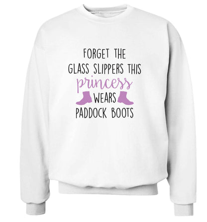Forget the glass slippers this princess wears paddock boots adult's unisex white sweater 2XL