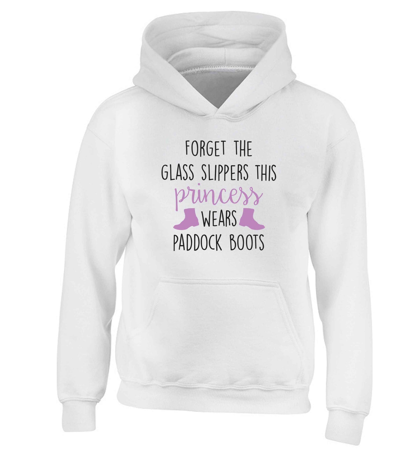 Forget the glass slippers this princess wears paddock boots children's white hoodie 12-13 Years
